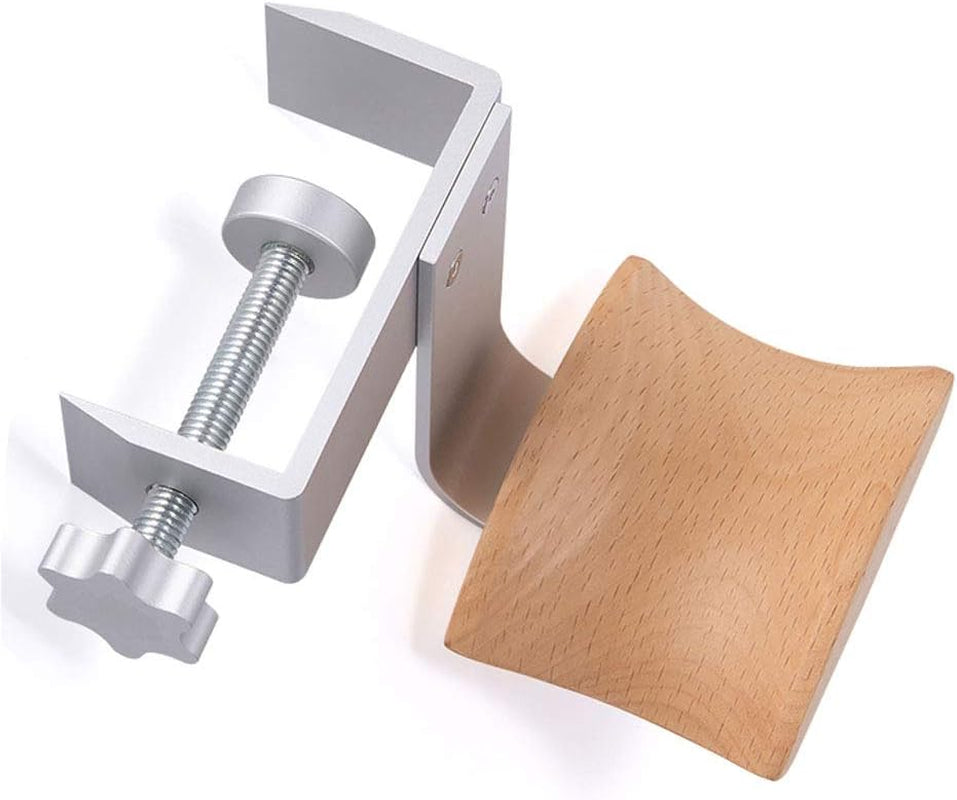 Beech Wood Clamp Type Headphone Holder Headset Stand Hanger Bracket Clamp Rack Hook for Audio,Studio & Gaming Headphones
