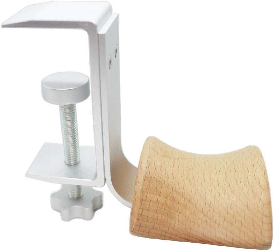 Beech Wood Clamp Type Headphone Holder Headset Stand Hanger Bracket Clamp Rack Hook for Audio,Studio & Gaming Headphones